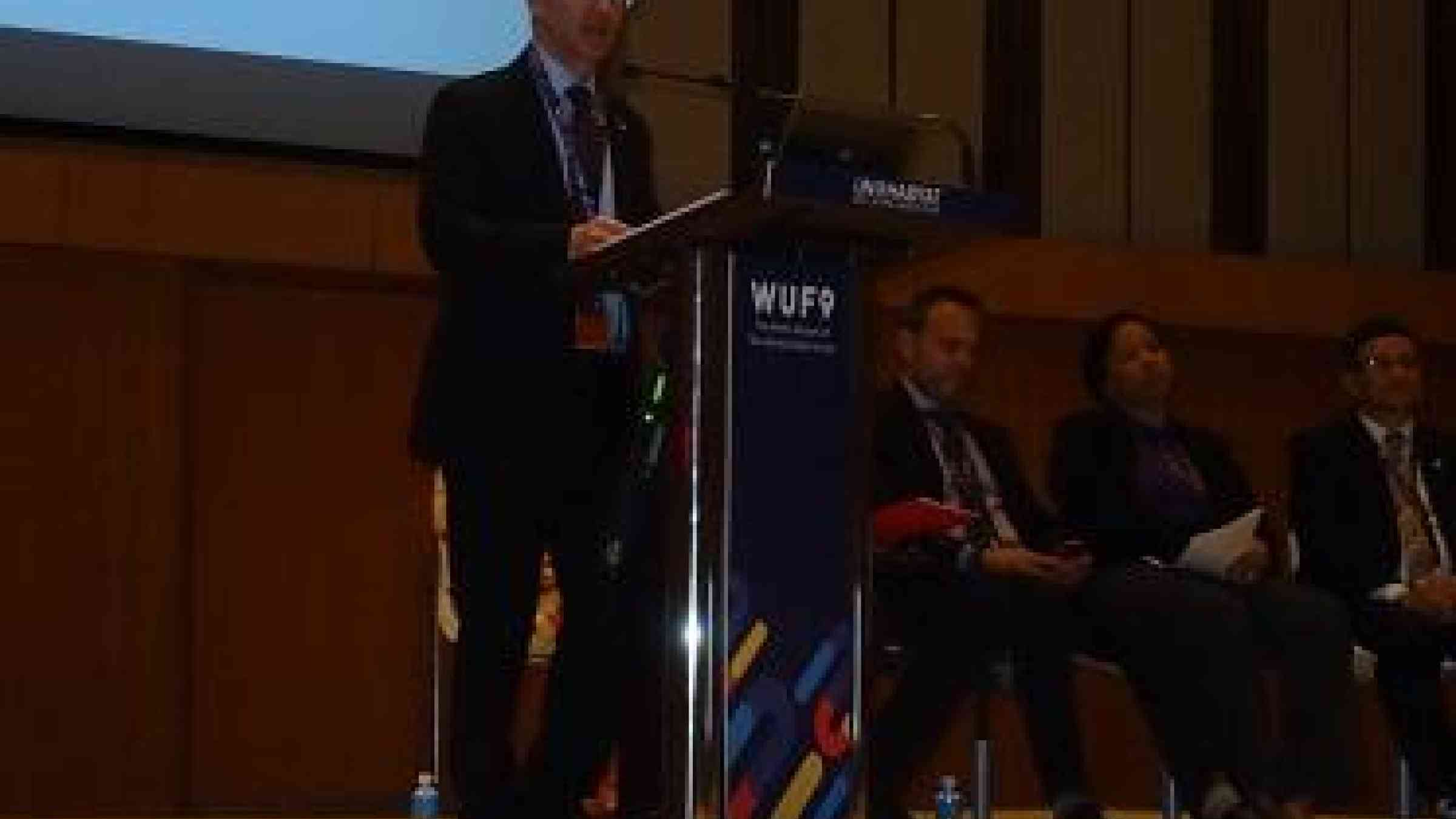 /Robert Glasser speaking at the World Urban Forum Special Session on Restoring Hope