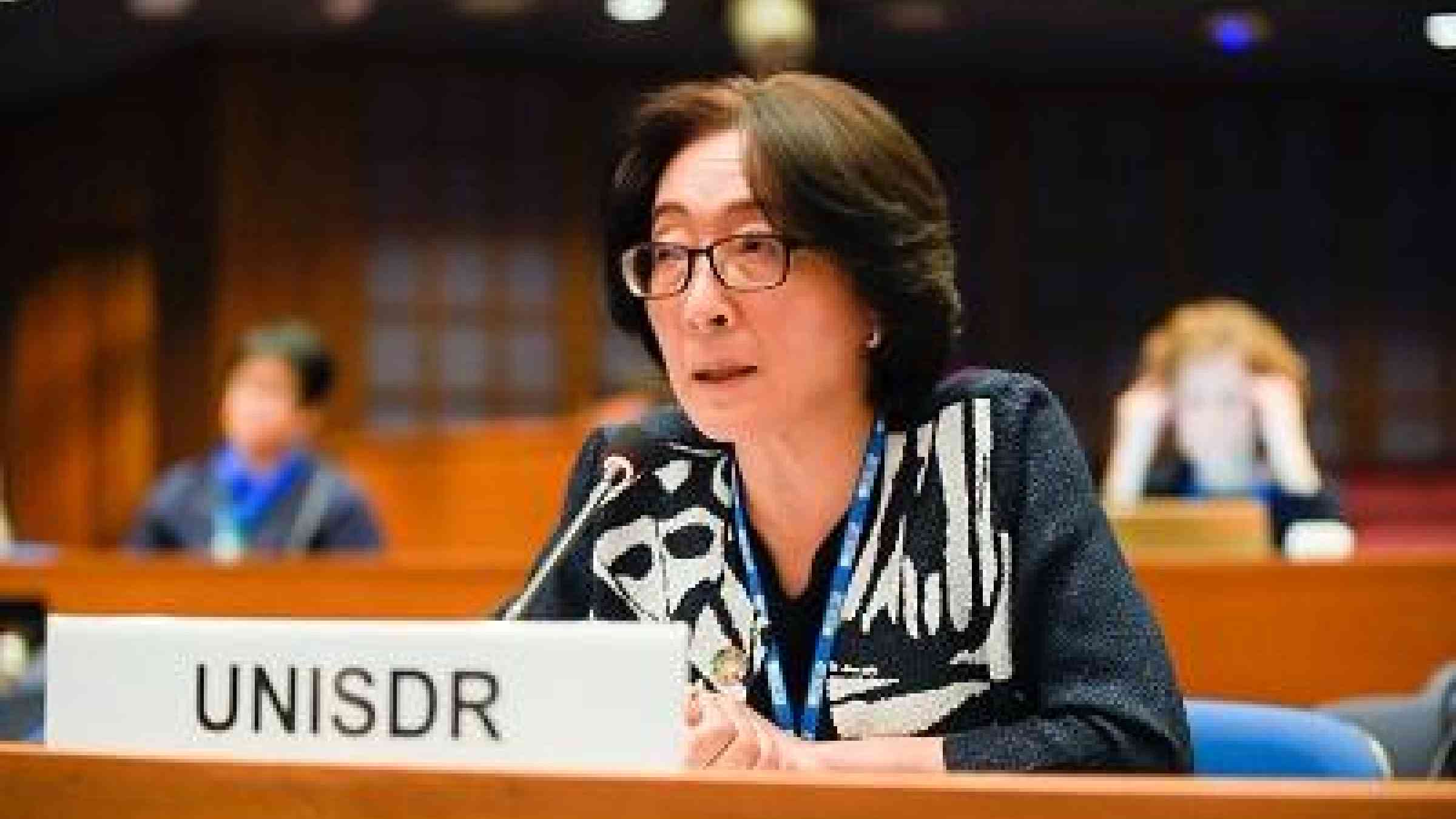 UNISDR head, Mami Mizutori, speaking at this week's 74th UN Economic and Social Commission for Asia and the Pacific (ESCAP)