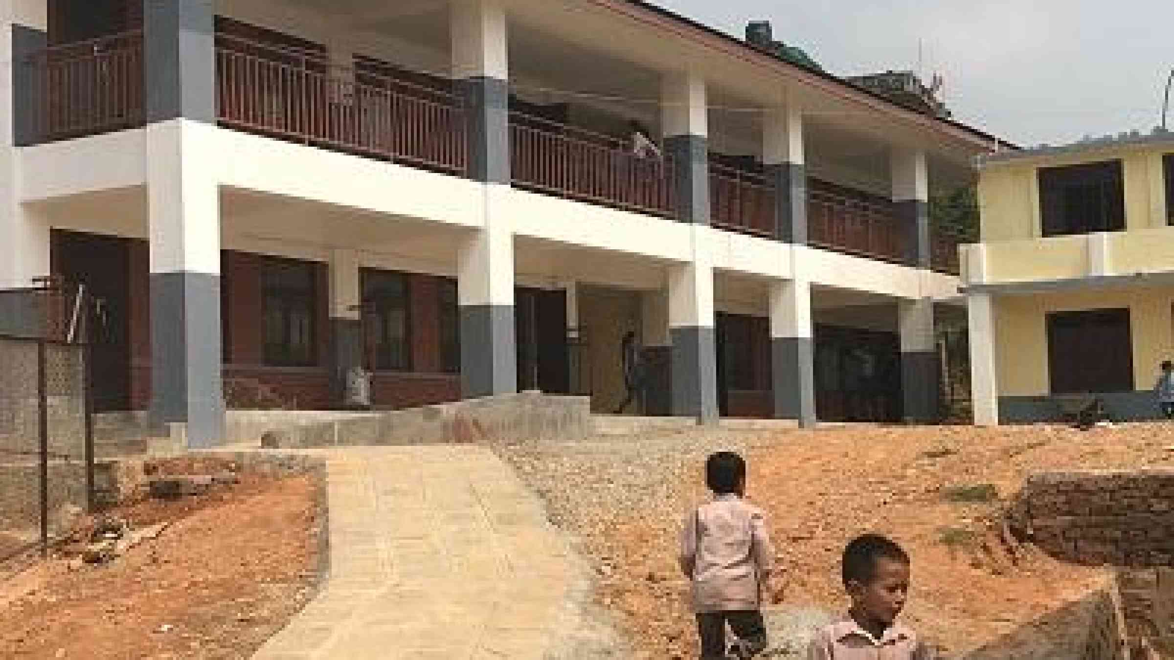 A reconstructed school which lost ten classrooms during Nepal's 2015 earthquake