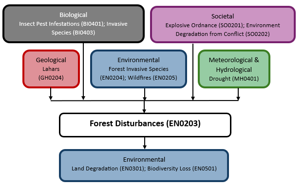 Hazard diagram for forest disturbances