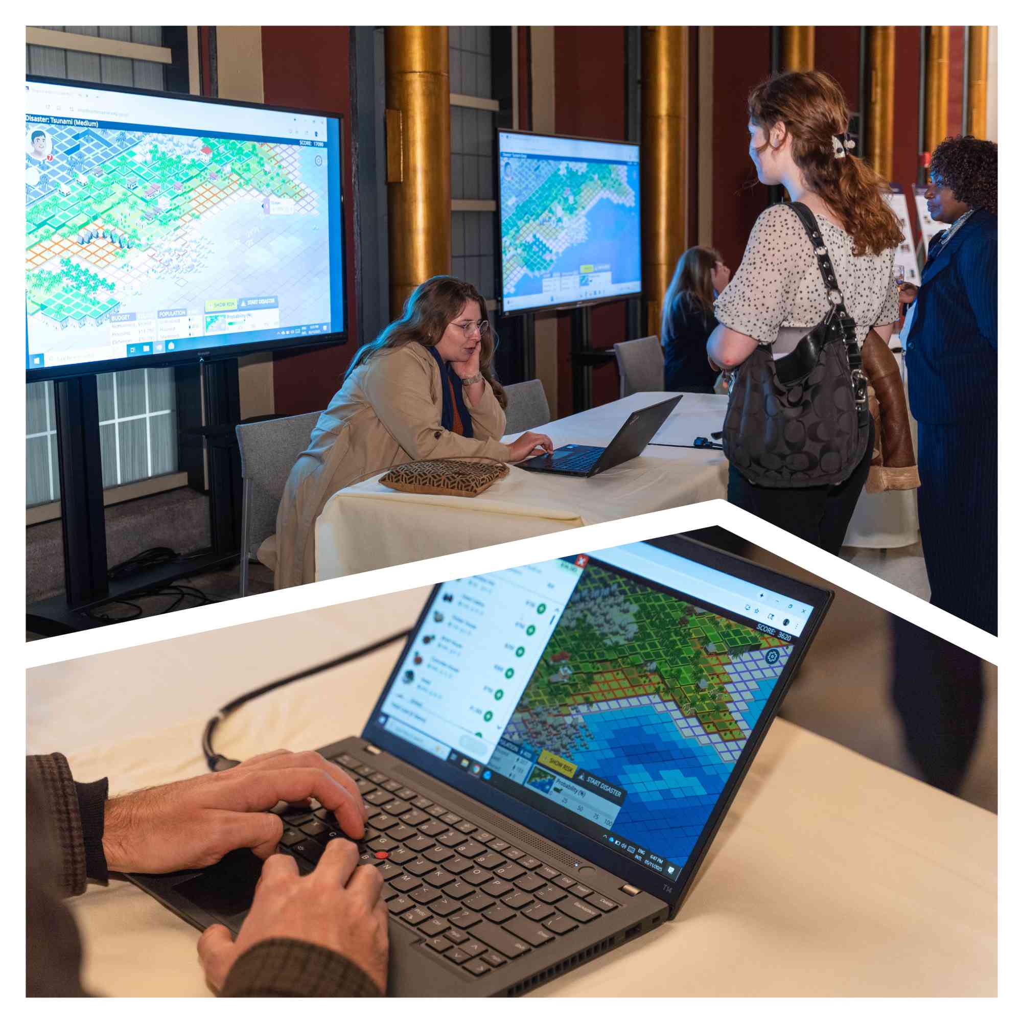 Participants at the World Tsunami Awareness Day in New York, playing the Stop Disasters game in November 2025