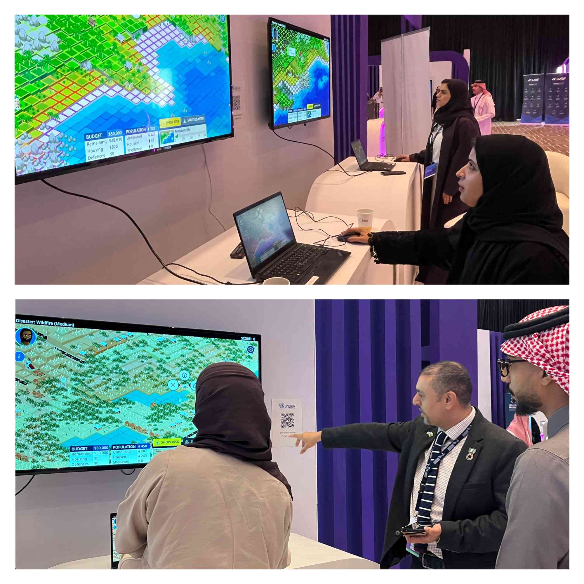 Participants playing the Stop Disasters game in Riyadh, 2025