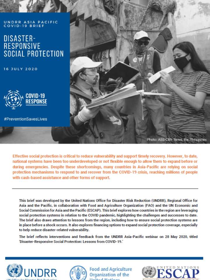 Cover of COVID19 Brief on social protection