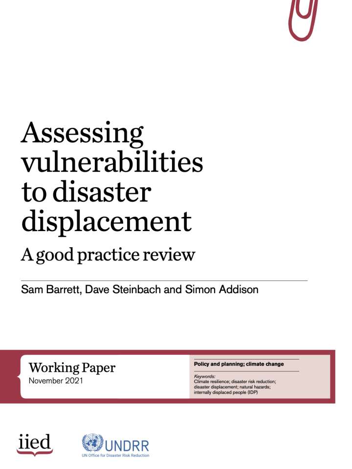 Assessing vulnerabilities to disaster displacement A good practice review