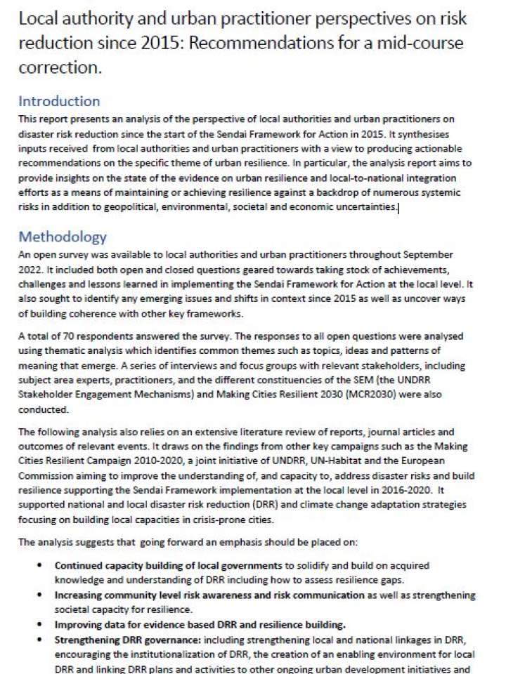 Cover- Local authority and urban practitioners