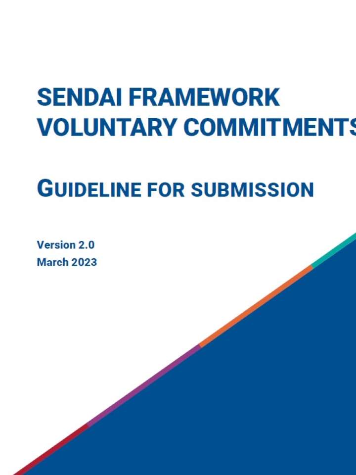 Cover page for Sendai Framework Voluntary Commitments Guideline