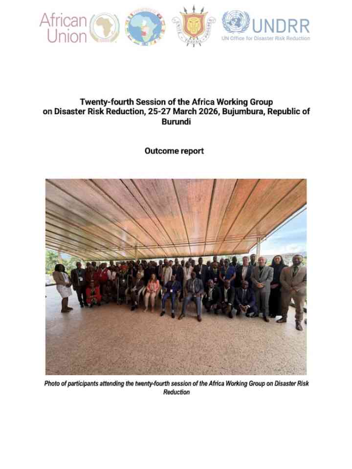 Cover page for the 24th AWGDRR Outcome Document 