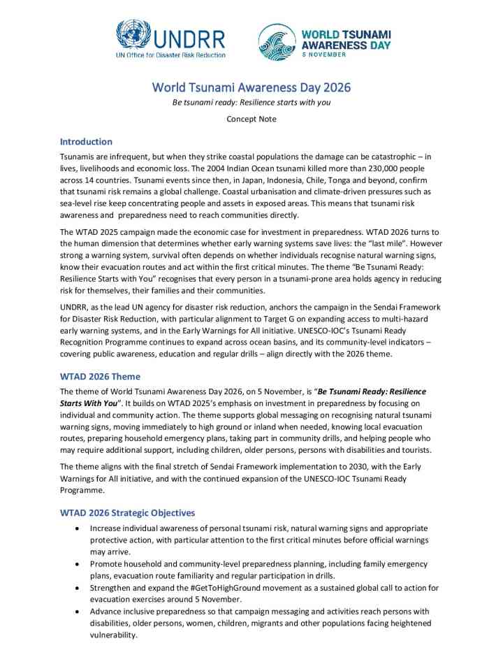 World Tsunami Awareness Day 2026: Resilience starts with you  thumbnail