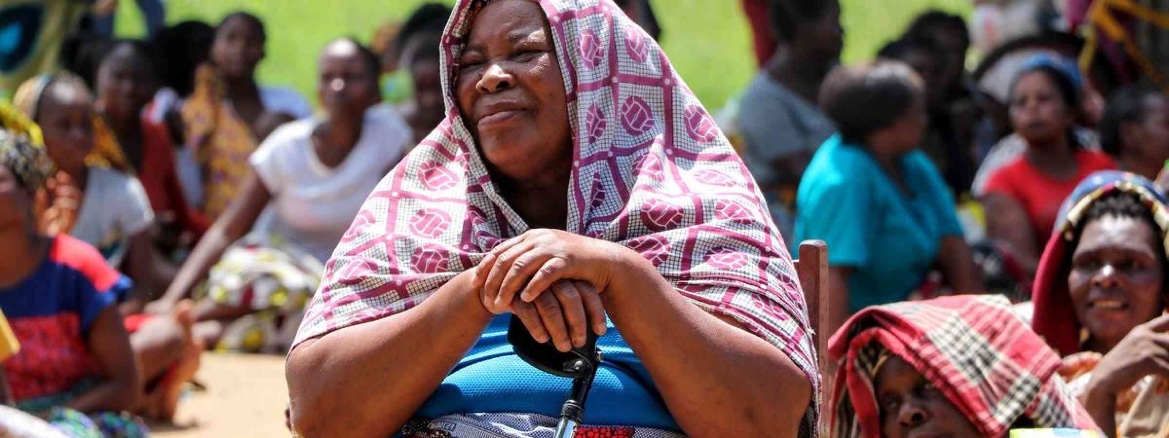 A woman after receiving her humanitarian kit after Cyclone Freddy - Mozambique