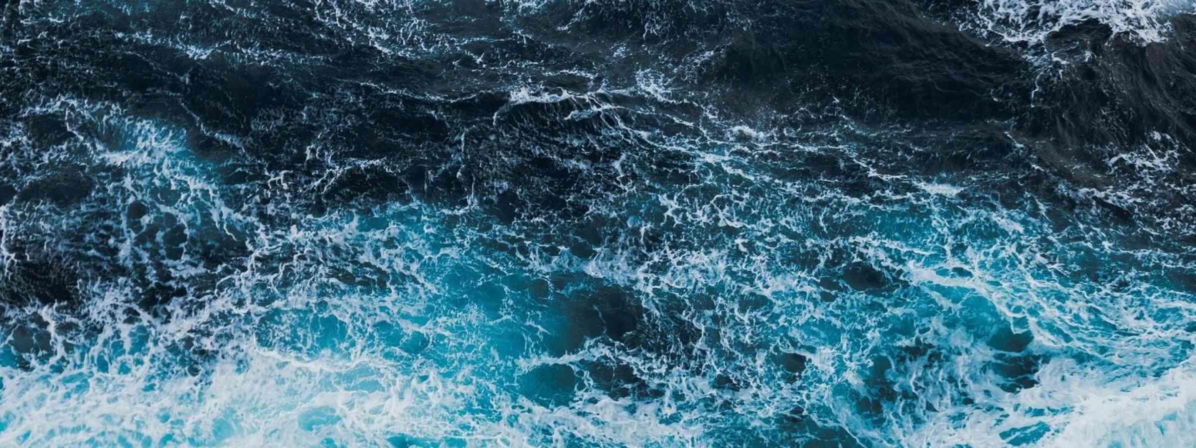 Rough sea waves from above Rough sea waves from above